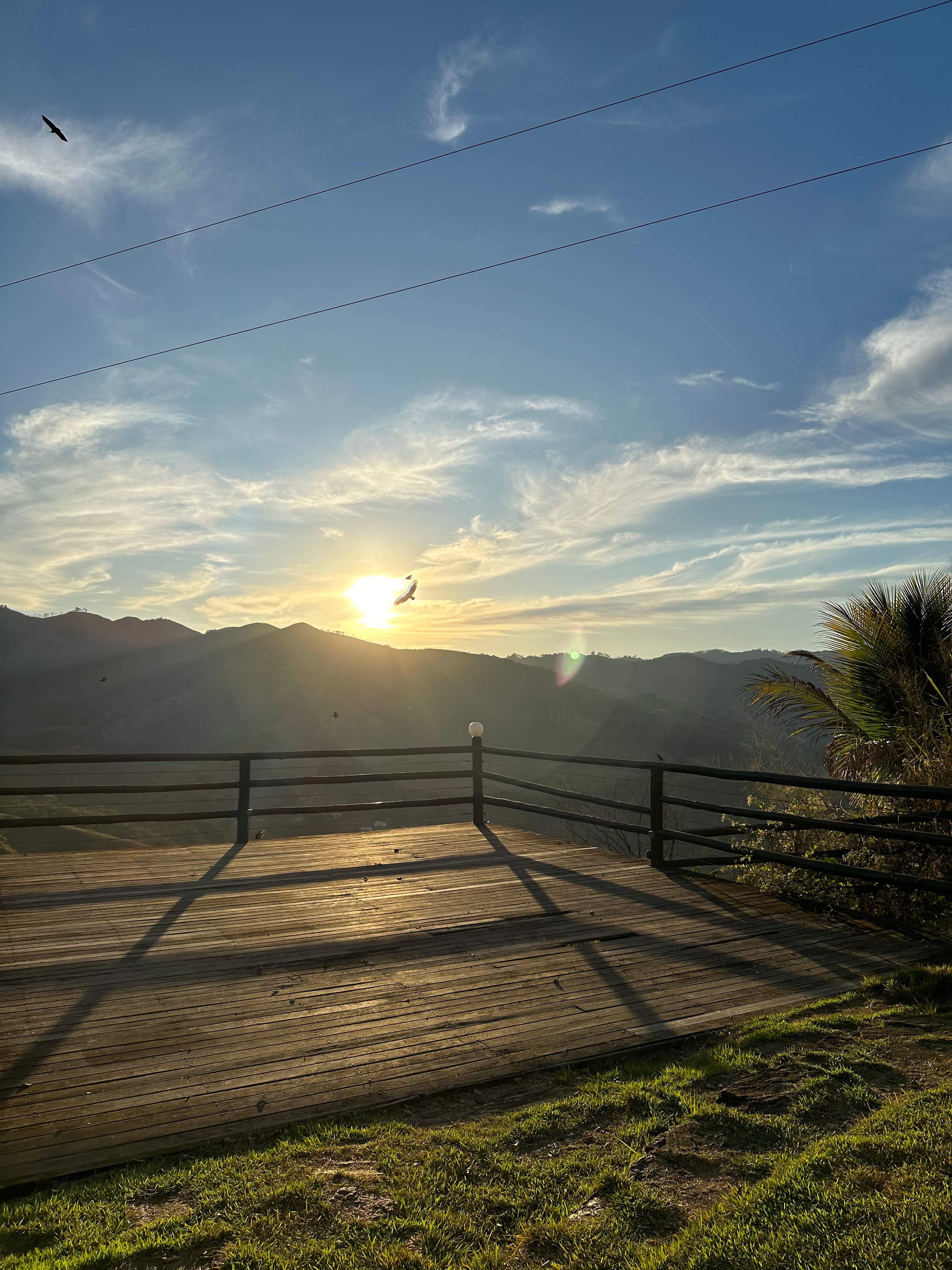 deck ao entardecer